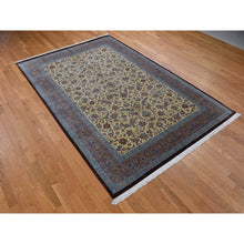 Load image into Gallery viewer, 6&#39;8&quot;x10&#39;1&quot; Chocolate Brown, Signed Persian QUM, 100% Silk on Silk, 600 KPSI, Hand Knotted, 27 Different Color Shades, All Over Design, Oriental Rug FWR523890