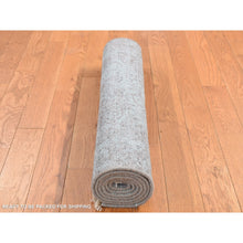 Load image into Gallery viewer, 2&#39;6&quot;x5&#39;8&quot; Seafoam Green, Wool and Silk, Hand Knotted, Broken Persian Design, Runner Oriental Rug FWR523974