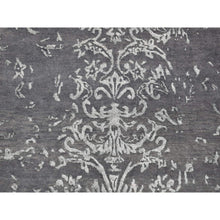 Load image into Gallery viewer, 2&#39;9&quot;x6&#39;9&quot; Arsenic Gray, Broken and Erased Abarasque Design, Wool and Silk, Tone on Tone, Handmade, Runner Oriental Rug FWR523980