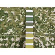 Load image into Gallery viewer, 2&#39;6&quot;x6&#39; Olive Green, Tabriz Tone on Tone, Wool and Silk, Hand Knotted, Runner Oriental Rug FWR524064