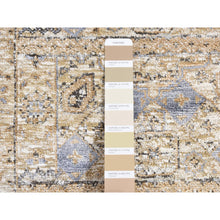 Load image into Gallery viewer, 2&#39;7&quot;x6&#39;1&quot; Chamomile Brown, Silk with Textured Wool, Mamluk Design, Hand Knotted, Runner Oriental Rug FWR524094