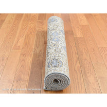 Load image into Gallery viewer, 2&#39;7&quot;x6&#39;1&quot; Chamomile Brown, Silk with Textured Wool, Mamluk Design, Hand Knotted, Runner Oriental Rug FWR524094