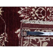 Load image into Gallery viewer, 2&#39;8&quot;x6&#39; Sangria Red, Tone on Tone, Abarasque Design Agra, Hand Knotted, Pure Wool, Runner Oriental Rug FWR524118