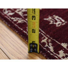 Load image into Gallery viewer, 2&#39;8&quot;x6&#39; Sangria Red, Pure Wool, Tone on Tone, Abarasque Design Agra, Hand Knotted, Runner Oriental Rug FWR524124