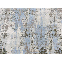 Load image into Gallery viewer, 8&#39;x8&#39; Beau Blue, Abstract Design, Wool and Pure Silk, Hand Knotted, Round Oriental Rug FWR524184