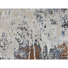 Load image into Gallery viewer, 6&#39;x9&#39; Cinnamon Brown, Oval Abstract Galaxy Design, Wool and Pure Silk, Hand Knotted, Round Oriental Rug FWR524220