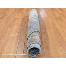 Load image into Gallery viewer, 6&#39;x9&#39; Cinnamon Brown, Oval Abstract Galaxy Design, Wool and Pure Silk, Hand Knotted, Round Oriental Rug FWR524220