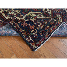 Load image into Gallery viewer, 5&#39;2&quot;x9&#39;9&quot; Prussian Blue, Vintage Persian Bakhtiari, Even Wear, Pure Wool, Hand Knotted, Wide Runner Oriental Rug FWR524250