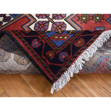 Load image into Gallery viewer, 3&#39;5&quot;x5&#39;3&quot; Cardinals Red, New Persian Hamadan with Cross Design, Pure Wool, Hand Knotted, Oriental Rug FWR524274