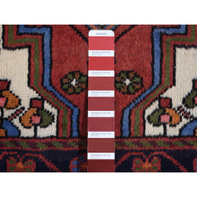 Load image into Gallery viewer, 3&#39;5&quot;x5&#39;3&quot; Cardinals Red, New Persian Hamadan with Cross Design, Pure Wool, Hand Knotted, Oriental Rug FWR524274
