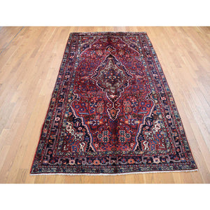 5'x8'10" Fire Brick Red, Vintage North West Persian, Pure Wool, Hand Knotted, Oriental Rug FWR524286
