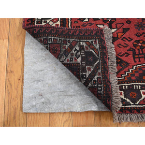 4'8"x6'10" Cardinals Red, New Persian Shiraz, Full Pile, Pure Wool, Hand Knotted, Oriental Rug FWR524292