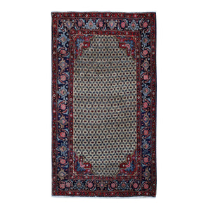 4'4"x7'9" Beaver Brown, New Persian Serab, Camel Hair Full Pile, Pure Wool, Hand Knotted, Oriental Rug FWR524304