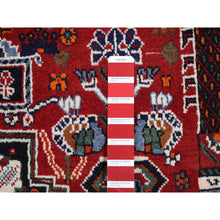 Load image into Gallery viewer, 4&#39;5&quot;x6&#39;5&quot; Carmine Red, New Persian Shiraz Vase Design, Full Pile, Hand Knotted, 100% Wool, Oriental Rug FWR524322
