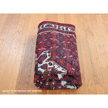 Load image into Gallery viewer, 5&#39;4&quot;x7&#39; Carmine Red, New Persian Hamadan, Pure Wool, Hand Knotted, Oriental Rug FWR524328