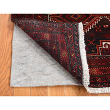 Load image into Gallery viewer, 3&#39;7&quot;x6&#39;5&quot; Dark Chocolate Brown, Vintage Persian Baluch, Serrated Repetitive Geometrical Medallion Design, Excellent Condition, Pure Wool, Hand Knotted, Oriental Rug FWR524352