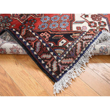 Load image into Gallery viewer, 3&#39;8&quot;x5&#39; Raspberry Red, New Persian Mazlagan, Geometrical Flower Boquete, Hand Knotted, Pure Wool, Oriental Rug FWR524358