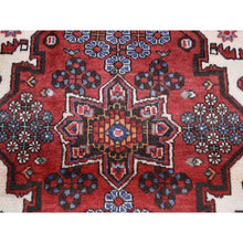 Load image into Gallery viewer, 3&#39;8&quot;x5&#39; Raspberry Red, New Persian Mazlagan, Geometrical Flower Boquete, Hand Knotted, Pure Wool, Oriental Rug FWR524358