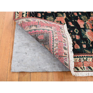 4'9"x6'6" Light Salmon Red, Vintage Persian Repetitive Geometrical Flower Bouquet Design, Pure Wool, Hand Knotted, Oriental Rug FWR524382