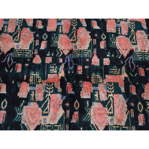 4'9"x6'6" Light Salmon Red, Vintage Persian Repetitive Geometrical Flower Bouquet Design, Pure Wool, Hand Knotted, Oriental Rug FWR524382