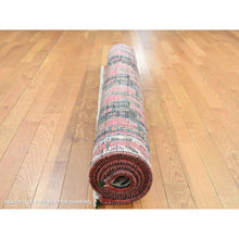 Load image into Gallery viewer, 4&#39;9&quot;x6&#39;6&quot; Light Salmon Red, Vintage Persian Repetitive Geometrical Flower Bouquet Design, Pure Wool, Hand Knotted, Oriental Rug FWR524382