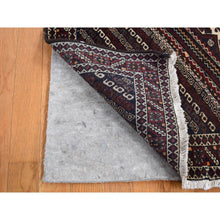Load image into Gallery viewer, 4&#39;1&quot;x5&#39;9&quot; Millennium Blue, Vintage Persian Shiraz Intricate Design, Pure Wool, Hand Knotted, Oriental Rug FWR524394