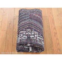 Load image into Gallery viewer, 4&#39;1&quot;x5&#39;9&quot; Millennium Blue, Vintage Persian Shiraz Intricate Design, Pure Wool, Hand Knotted, Oriental Rug FWR524394
