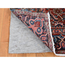 Load image into Gallery viewer, 7&#39;3&quot;x9&#39;7&quot; Fire Brick Red, Antique Persian Heriz with Fish Mahi All Over Design, Full Pile, Hand Knotted, Mint Condition, Pure Wool, Clean, Oriental Rug FWR524406