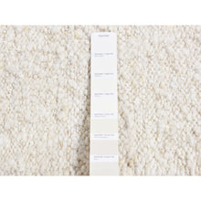 Load image into Gallery viewer, 1&#39;10&quot;x1&#39;10&quot; Ivory, 100% Wool, Hand Knotted, Modern Minimalist Design, Thicker Flat Weave, Sample Fragment, Square Oriental Rug FWR524460