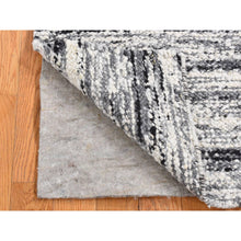 Load image into Gallery viewer, 1&#39;10&quot;x1&#39;10&quot; Ivory, 100% Wool, Hand Woven, Looped and Uncut Flat Weave Pile, Big Knots, Looped, Natural Undyed Wool, Sample Fragment, Square Oriental Rug FWR524484