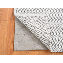 Load image into Gallery viewer, 2&#39;2&quot;x2&#39;2&quot; Ivory, Looped and Uncut Flat Weave Pile, 100% Wool, Hand Woven, Big Knots, Natural Undyed Wool, Sample Fragment, Square Oriental Rug FWR524490