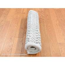 Load image into Gallery viewer, 2&#39;2&quot;x2&#39;2&quot; Ivory, Looped and Uncut Flat Weave Pile, 100% Wool, Hand Woven, Big Knots, Natural Undyed Wool, Sample Fragment, Square Oriental Rug FWR524490