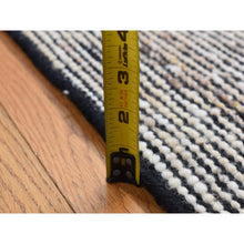Load image into Gallery viewer, 1&#39;10&quot;x2&#39;1&quot; Ivory with Black, 100% Wool, Hand Loomed, Looped and Uncut Flat Pile, Natural Undyed Wool, Sample Fragment, Oriental Rug FWR524520