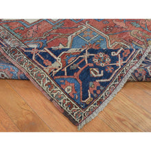 Load image into Gallery viewer, 9&#39;9&quot;x12&#39;6&quot; Daisy White, Antique Persian Serapi Heriz, Even Wear, Hand Knotted, Pure Wool, Sides and Ends Professionally Secured, Cleaned, Harmonizing Color Combination, Oriental Rug FWR524544