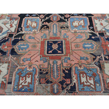 Load image into Gallery viewer, 9&#39;9&quot;x12&#39;6&quot; Daisy White, Antique Persian Serapi Heriz, Even Wear, Hand Knotted, Pure Wool, Sides and Ends Professionally Secured, Cleaned, Harmonizing Color Combination, Oriental Rug FWR524544