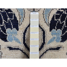 Load image into Gallery viewer, 6&#39;x9&#39;1&quot; Baby Powder White, Hand Knotted, Peshawar Borderless Tulip and Flower Leaf Repetitive All Over Design, Pure Wool, Oriental Rug FWR524550