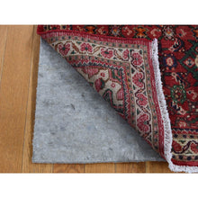 Load image into Gallery viewer, 3&#39;4&quot;x5&#39;6&quot; Maroon Red, Vintage Fish Mahi Herat Design with A Blossom Center, Clean, Hand Knotted, Pure Wool, Oriental Rug FWR524598