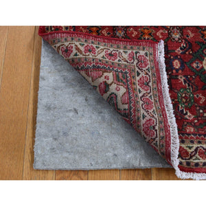 3'4"x5'6" Maroon Red, Vintage Fish Mahi Herat Design with A Blossom Center, Clean, Hand Knotted, Pure Wool, Oriental Rug FWR524598