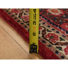 Load image into Gallery viewer, 3&#39;4&quot;x5&#39;6&quot; Maroon Red, Vintage Fish Mahi Herat Design with A Blossom Center, Clean, Hand Knotted, Pure Wool, Oriental Rug FWR524598