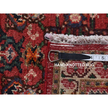 Load image into Gallery viewer, 3&#39;4&quot;x5&#39;6&quot; Maroon Red, Vintage Fish Mahi Herat Design with A Blossom Center, Clean, Hand Knotted, Pure Wool, Oriental Rug FWR524598