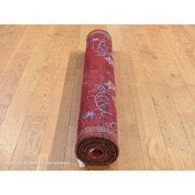 Load image into Gallery viewer, 3&#39;x4&#39;9&quot; Fire Brick Red, Persian Ardabil with Various Human Figurines, Pure Wool, Hand Knotted, Oriental Rug FWR524610