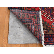 Load image into Gallery viewer, 3&#39;5&quot;x4&#39;9&quot; Imperial Red, New Persian Hamadan with Karajeh Design, Pure Wool, Hand Knotted, Oriental Rug FWR524616