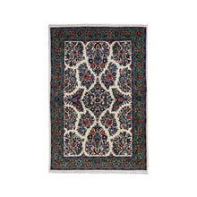 Load image into Gallery viewer, 4&#39;4&quot;x6&#39;8&quot; Ivory, New Persian Sarouk, Higher KPSI, Pure Wool, Hand Knotted, Thick and Plush, Oriental Rug FWR524622
