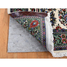 Load image into Gallery viewer, 4&#39;4&quot;x6&#39;8&quot; Ivory, New Persian Sarouk, Higher KPSI, Pure Wool, Hand Knotted, Thick and Plush, Oriental Rug FWR524622