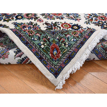 Load image into Gallery viewer, 4&#39;4&quot;x6&#39;8&quot; Ivory, New Persian Sarouk, Higher KPSI, Pure Wool, Hand Knotted, Thick and Plush, Oriental Rug FWR524622