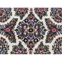 Load image into Gallery viewer, 4&#39;4&quot;x6&#39;8&quot; Ivory, New Persian Sarouk, Higher KPSI, Pure Wool, Hand Knotted, Thick and Plush, Oriental Rug FWR524622