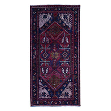 Load image into Gallery viewer, 4&#39;3&#39;&#39;x9&#39; Hibiscus Red, Semi Antique Persian Hamadan, Hand Made, Hand Knotted, Pure Wool, Gallery Size Wide Runner Oriental Rug FWR524640