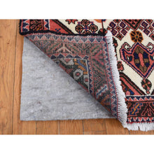 Load image into Gallery viewer, 3&#39;4&quot;x4&#39;9&quot; Imperial Red, Vintage Persian Hamadan, Pure Wool, Hand Knotted, Oriental Rug FWR524646