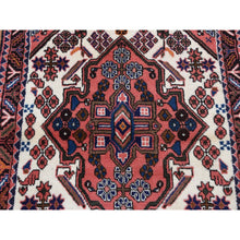 Load image into Gallery viewer, 3&#39;4&quot;x4&#39;9&quot; Imperial Red, Vintage Persian Hamadan, Pure Wool, Hand Knotted, Oriental Rug FWR524646