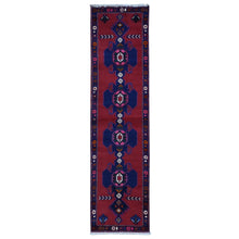 Load image into Gallery viewer, 2&#39;6&quot;x9&#39;6&quot; Alabama Crimson Red, New Persian Hamadan with Repetitive Medallion, Pure Wool, Open Field Design, Hand Knotted, Runner Oriental Rug FWR524694
